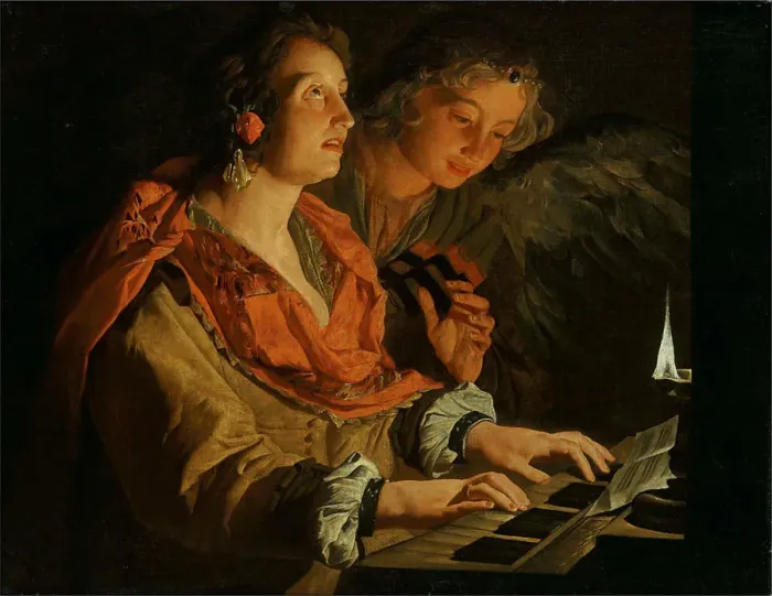 Framed Print : Saint Cecilia and the Angel Framed Print : Saint Cecilia and the Angel