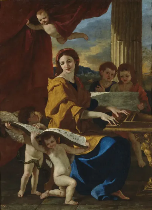Framed Print : Saint Cecilia, c. 1635. Artist: Poussin, Nicolas (1594-1665) Framed Print : Saint Cecilia, c. 1635. Artist: Poussin, Nicolas (1594-1665)