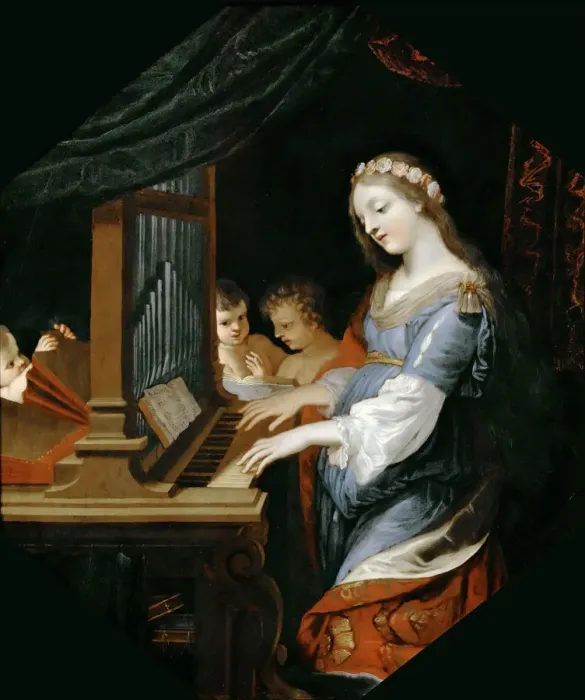 Framed Print : Saint Cecilia playing the organ Framed Print : Saint Cecilia playing the organ