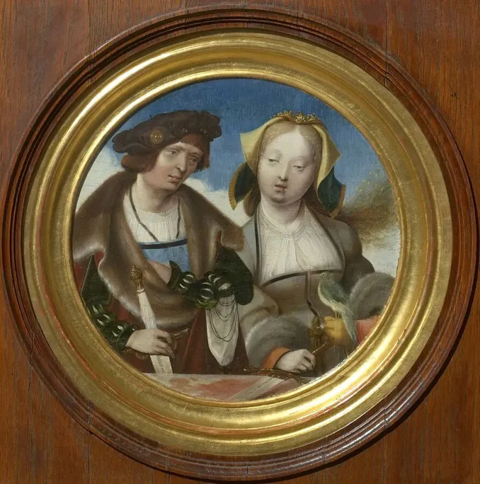 Framed Print : Saint Cecilia and Saint Valerian, c. 1520. Creator: Engebrechtsz. Cornelis (ca Framed Print : Saint Cecilia and Saint Valerian, c. 1520. Creator: Engebrechtsz. Cornelis (ca