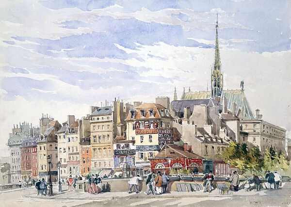 Saint Chapelle and Palace of Justice, c1822-1878. Artist: Charles Claude Pyne