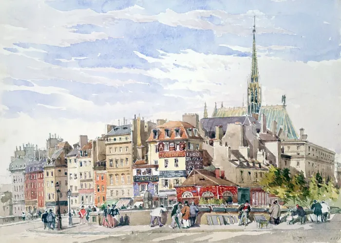 Framed Print : Saint Chapelle and Palace of Justice, c1822-1878. Artist: Charles Claude Pyne Framed Print : Saint Chapelle and Palace of Justice, c1822-1878. Artist: Charles Claude Pyne