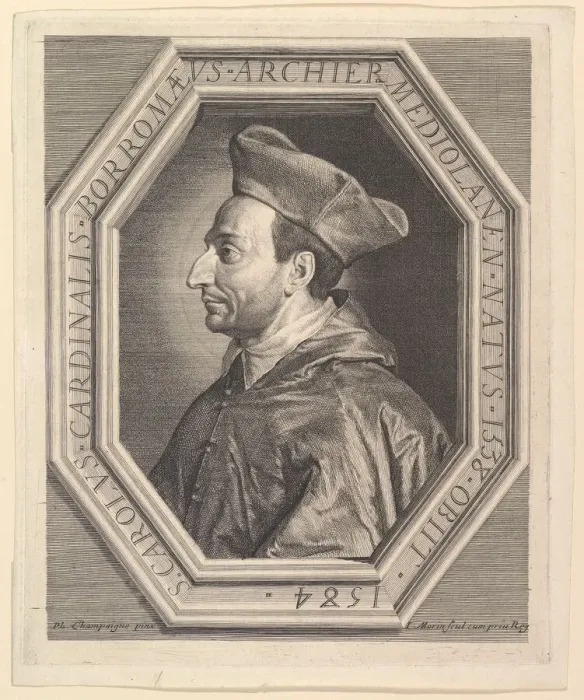 Framed Print : Saint Charles Borromee, cardinal et archeveque de Milan. Creator: Jean Morin Framed Print : Saint Charles Borromee, cardinal et archeveque de Milan. Creator: Jean Morin