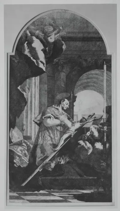 Framed Print : Saint Charles Borromeo Venerating the Crucifix, ca. 1770. Creators: Lorenzo Tiepolo, Giovanni Battista Tiepolo Framed Print : Saint Charles Borromeo Venerating the Crucifix, ca. 1770. Creators: Lorenzo Tiepolo, Giovanni Battista Tiepolo