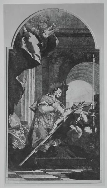 Saint Charles Borromeo Venerating the Crucifix, ca. 1770. Creators: Lorenzo Tiepolo, Giovanni Battista Tiepolo