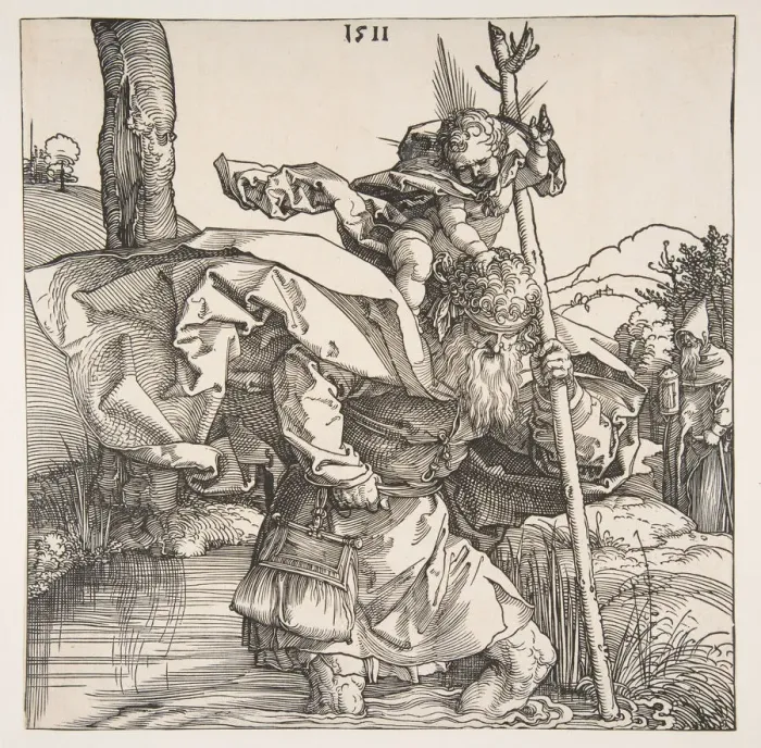 Framed Print : Saint Christopher, 1511. Creator: Albrecht Durer Framed Print : Saint Christopher, 1511. Creator: Albrecht Durer