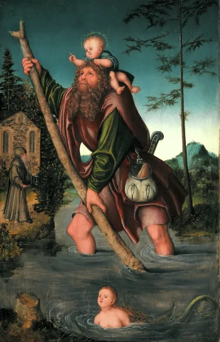 Framed Print : Saint Christopher, between 1518 and 1520. Creator: Lucas Cranach the Elder Framed Print : Saint Christopher, between 1518 and 1520. Creator: Lucas Cranach the Elder