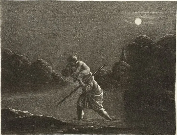 Framed Print : Saint Christopher, 1665 / 77. Creator: Wallerant Vaillant Framed Print : Saint Christopher, 1665 / 77. Creator: Wallerant Vaillant