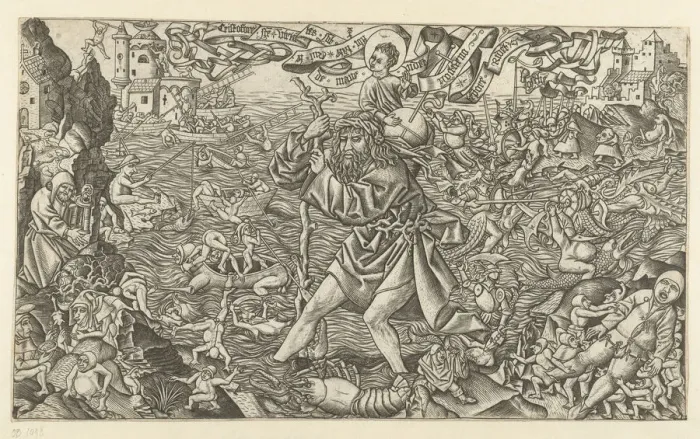 Framed Print : Saint Christopher (After Hieronymus Bosch), Late 15th cen Framed Print : Saint Christopher (After Hieronymus Bosch), Late 15th cen