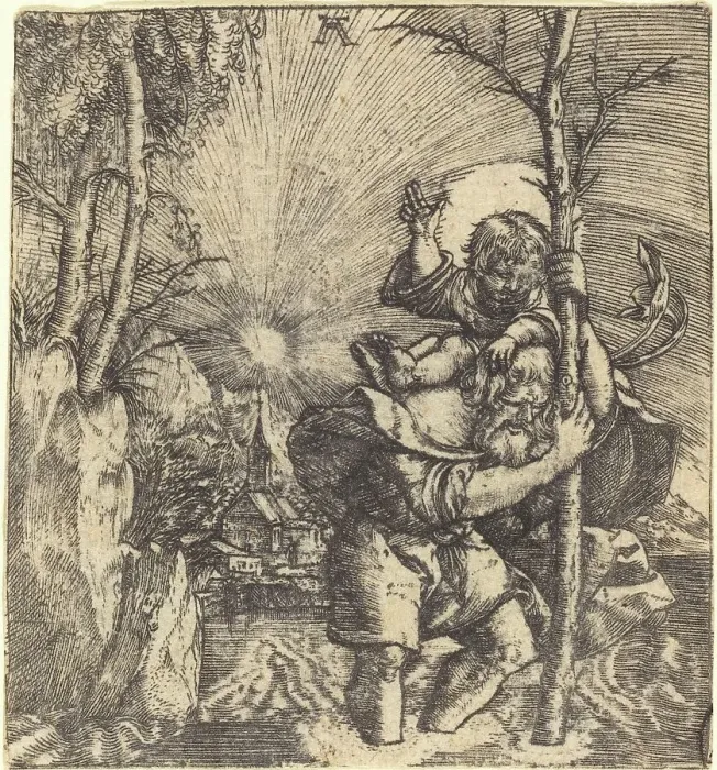 Framed Print : Saint Christopher, c. 1515 / 1520. Creator: Albrecht Altdorfer Framed Print : Saint Christopher, c. 1515 / 1520. Creator: Albrecht Altdorfer