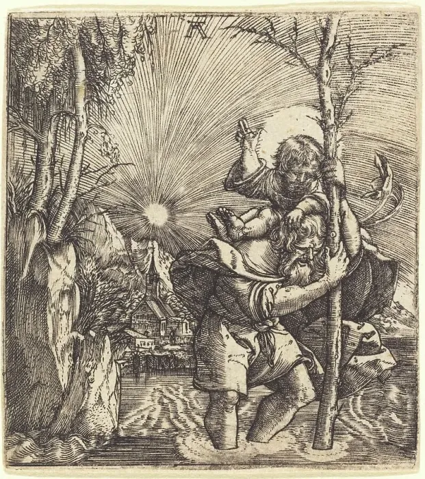 Framed Print : Saint Christopher, c. 1515 / 1520. Creator: Albrecht Altdorfer Framed Print : Saint Christopher, c. 1515 / 1520. Creator: Albrecht Altdorfer