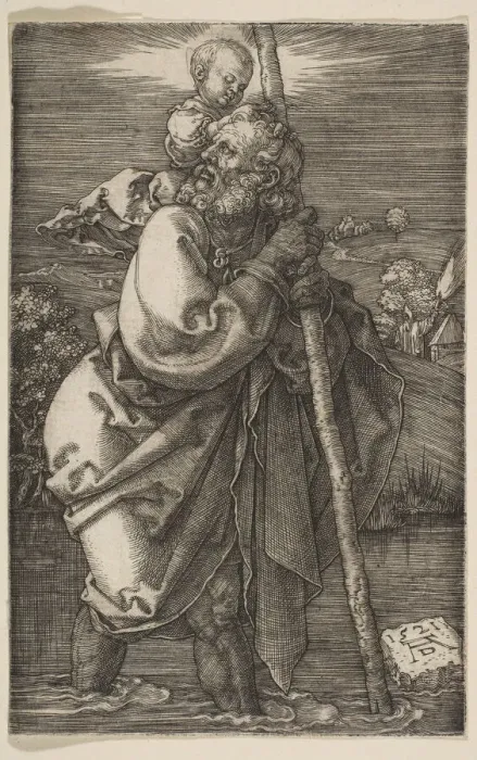 Framed Print : Saint Christopher Facing Left, 1521. Creator: Albrecht Durer Framed Print : Saint Christopher Facing Left, 1521. Creator: Albrecht Durer