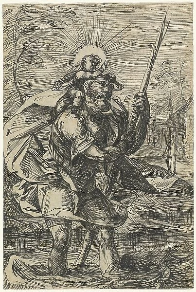 Saint Christopher (recto), 1615 / 1620. Creator: Hermann Weyer