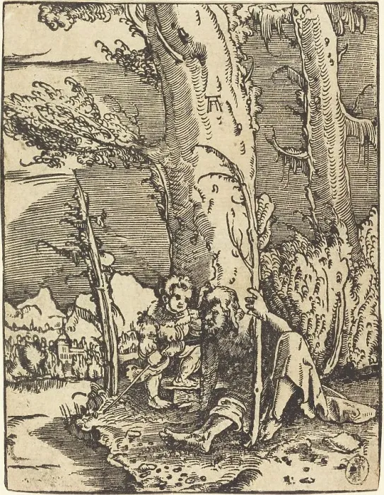 Framed Print : Saint Christopher Seated by a River Bank, c. 1515 / 1517. Creator: Albrecht Altdorfer Framed Print : Saint Christopher Seated by a River Bank, c. 1515 / 1517. Creator: Albrecht Altdorfer
