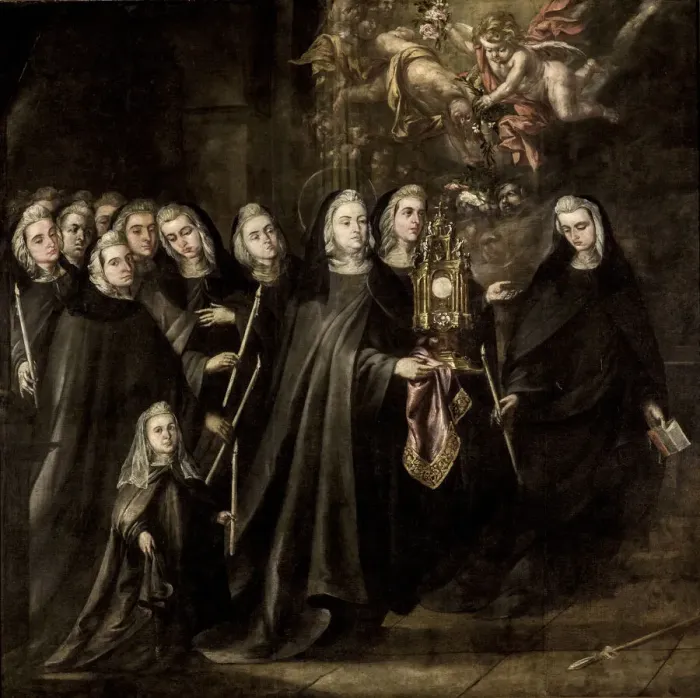 Framed Print : Saint Clare and sisters of her order Framed Print : Saint Clare and sisters of her order