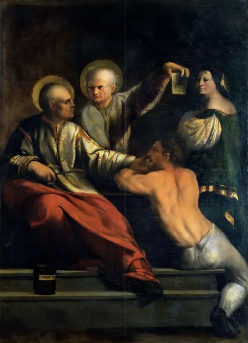 Framed Print : Saint Cosmas and Saint Damian, Between 1534 und 1540 Framed Print : Saint Cosmas and Saint Damian, Between 1534 und 1540