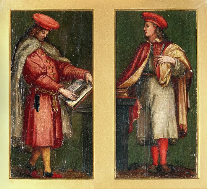 Framed Print : Saint Cosmas and Saint Damian, c16th century. Creator: Unknown Framed Print : Saint Cosmas and Saint Damian, c16th century. Creator: Unknown