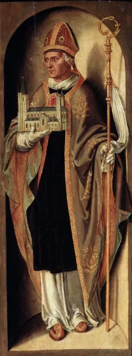 Framed Print : Saint Cunibert, Bishop of Cologne, early16th century Framed Print : Saint Cunibert, Bishop of Cologne, early16th century