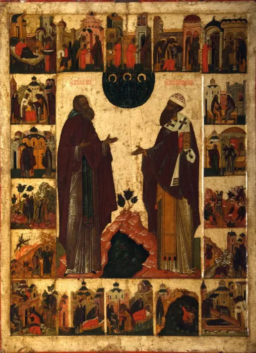 Framed Print : Saint Cyril of White Lake and Saint Cyril of Alexandria, Second half of the16th cen Artist: Russian icon Framed Print : Saint Cyril of White Lake and Saint Cyril of Alexandria, Second half of the16th cen Artist: Russian icon