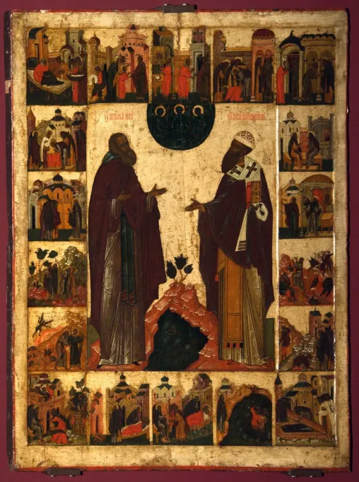 Framed Print : Saint Cyril of White Lake and Saint Cyril of Alexandria, Second half of the16th cen Artist: Russian icon Framed Print : Saint Cyril of White Lake and Saint Cyril of Alexandria, Second half of the16th cen Artist: Russian icon