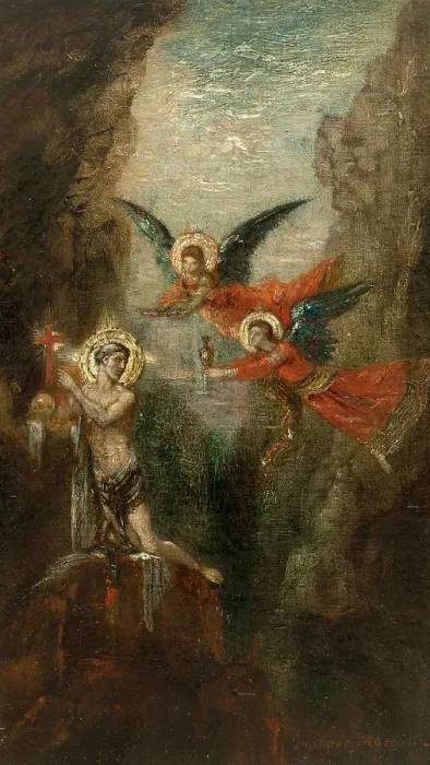 Framed Print : A Saint in the Desert, c1879. Creator: Gustave Moreau Framed Print : A Saint in the Desert, c1879. Creator: Gustave Moreau