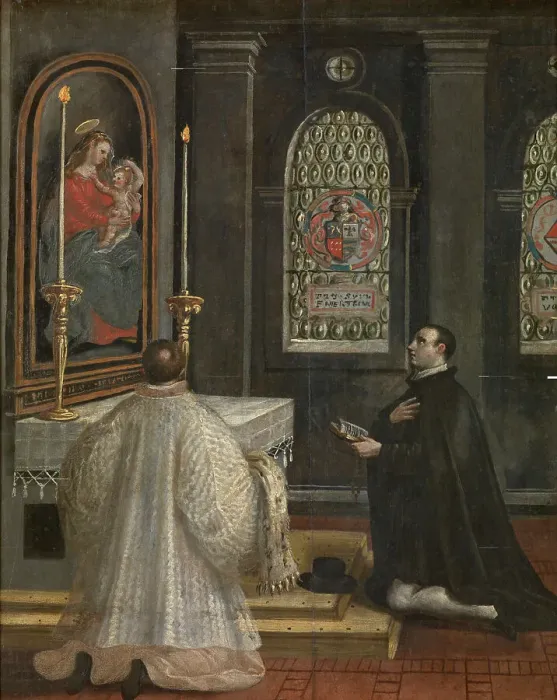 Framed Print : Saint Didacus of Alcala at Prayers, c1560-1600. Creator: Martin de Vos Framed Print : Saint Didacus of Alcala at Prayers, c1560-1600. Creator: Martin de Vos