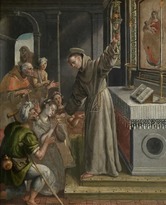Framed Print : Saint Didacus Heals the Sick c1560-1600. Creator: Martin de Vos Framed Print : Saint Didacus Heals the Sick c1560-1600. Creator: Martin de Vos