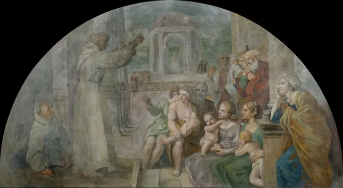 Framed Print : Saint Didacus Preaching, 1604-1607. Artist: Carracci, Annibale (1560-1609) Framed Print : Saint Didacus Preaching, 1604-1607. Artist: Carracci, Annibale (1560-1609)