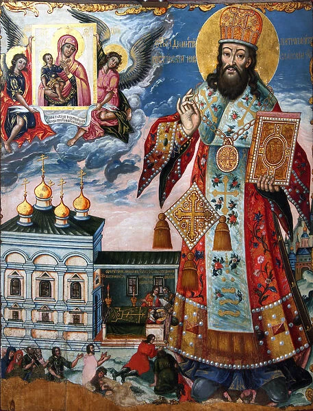 Saint Dimitry of Rostov, Second Half of the 18th cen.. Artist: Russian icon
