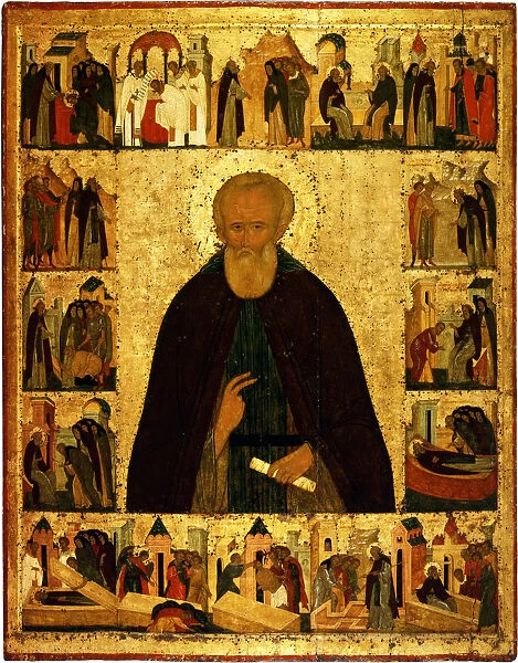 Saint Dmitry Prilutsky with scenes from his life, ca 1503. Artist: Dionysius (ca. 1450-before 1508)