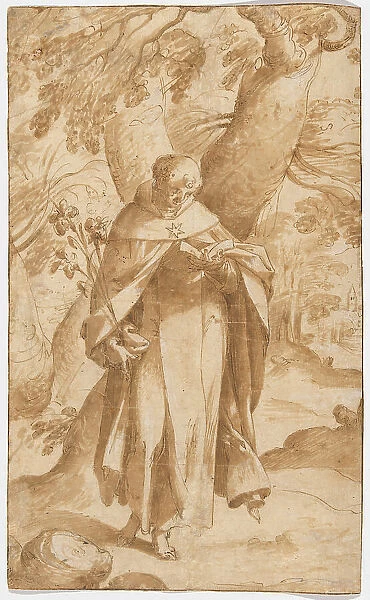 Saint Dominic Reading, c. 1573. Creator: Bartholomeus Spranger