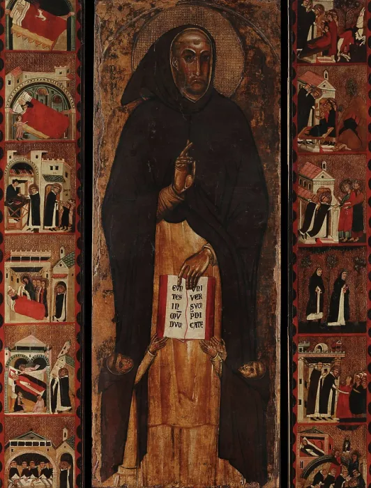 Framed Print : Saint Dominic with Scenes from His Life, c1305. Creator: Giovanni da Taranto (active ca 1305)