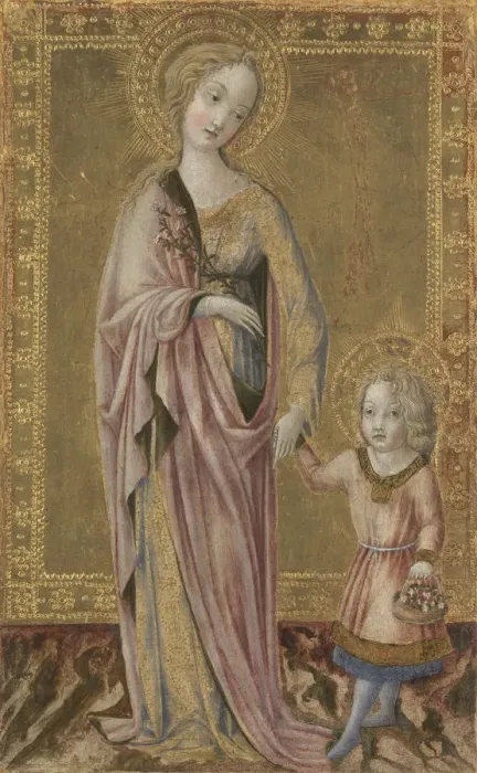 Framed Print : Saint Dorothy and the Infant Christ, ca 1460. Artist: Francesco di Giorgio Martini (1439-1501) Framed Print : Saint Dorothy and the Infant Christ, ca 1460. Artist: Francesco di Giorgio Martini (1439-1501)