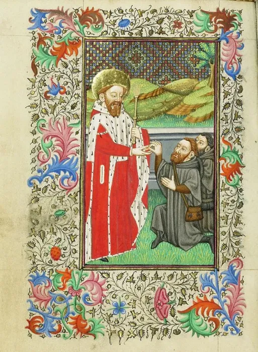 Framed Print : Saint Edward the Confessor; Book of Hours, about 1430-1440. Creator: Fastolf Master Framed Print : Saint Edward the Confessor; Book of Hours, about 1430-1440. Creator: Fastolf Master