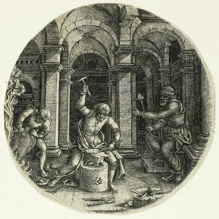 Framed Print : Saint Eligius and King Dagobert, 1520 / 30. Creator: Jean de Gourmont Framed Print : Saint Eligius and King Dagobert, 1520 / 30. Creator: Jean de Gourmont