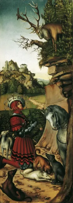 Framed Print : Saint Eustace. Artist: Cranach, Lucas, the Elder (1472-1553) Framed Print : Saint Eustace. Artist: Cranach, Lucas, the Elder (1472-1553)