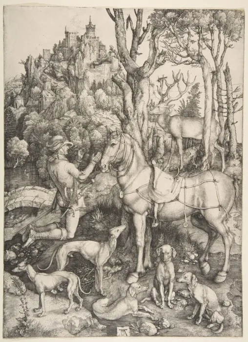 Framed Print : Saint Eustace, ca. 1501. Creator: Albrecht Durer Framed Print : Saint Eustace, ca. 1501. Creator: Albrecht Durer