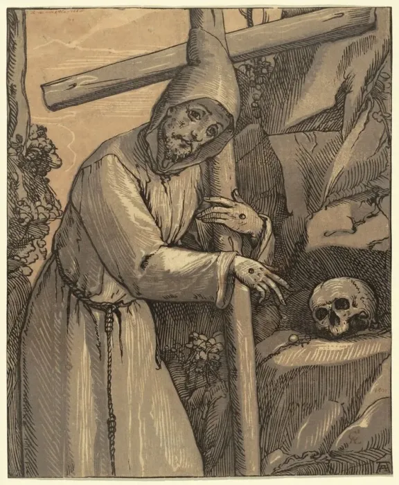 Framed Print : Saint Francis of Assisi, 1591. Creator: Andrea Andreani Framed Print : Saint Francis of Assisi, 1591. Creator: Andrea Andreani
