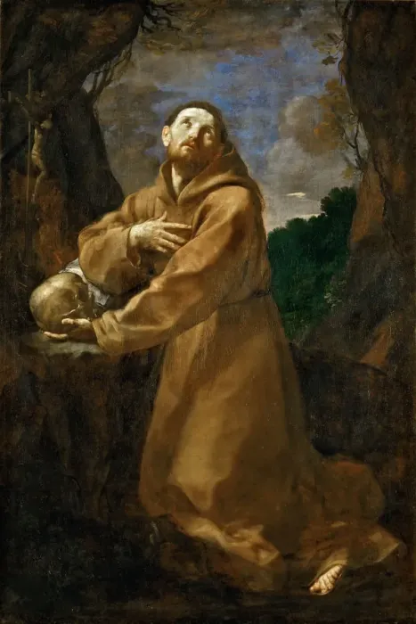 Framed Print : Saint Francis of Assisi in Ecstasy, c. 1615. Creator: Reni, Guido (1575-1642) Framed Print : Saint Francis of Assisi in Ecstasy, c. 1615. Creator: Reni, Guido (1575-1642)