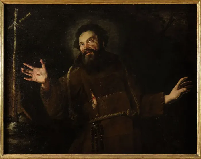 Framed Print : Saint Francis of Assisi in prayer, Second half of the 16th century. Creator: Strozzi, Bernardo (1581-1644) Framed Print : Saint Francis of Assisi in prayer, Second half of the 16th century. Creator: Strozzi, Bernardo (1581-1644)