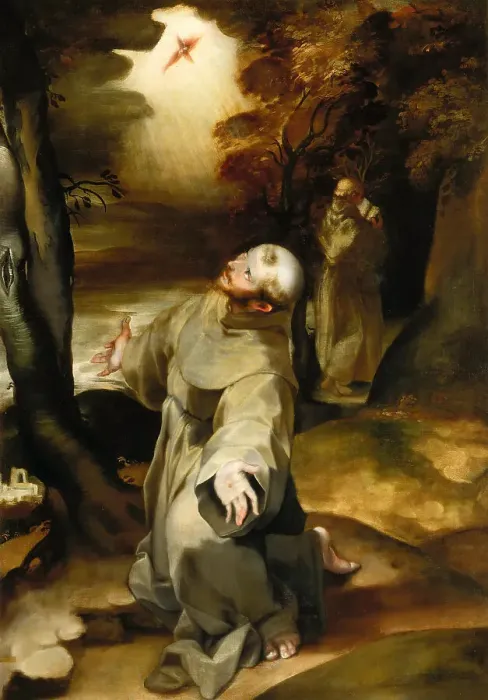 Framed Print : Saint Francis of Assisi Receiving the Stigmata, 1594-1595. Creator: Barocci, Federigo (1528-1612) Framed Print : Saint Francis of Assisi Receiving the Stigmata, 1594-1595. Creator: Barocci, Federigo (1528-1612)