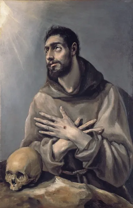 Framed Print : Saint Francis in ecstasy, c. 1580. Artist: El Greco, Dominico (1541-1614) Framed Print : Saint Francis in ecstasy, c. 1580. Artist: El Greco, Dominico (1541-1614)