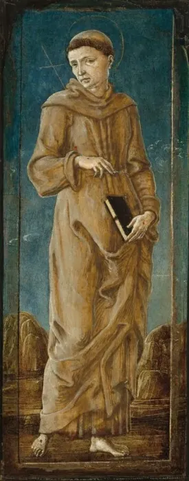 Framed Print : Saint Francis [far left panel], c. 1470  /  1480. Creator: CosmeTura