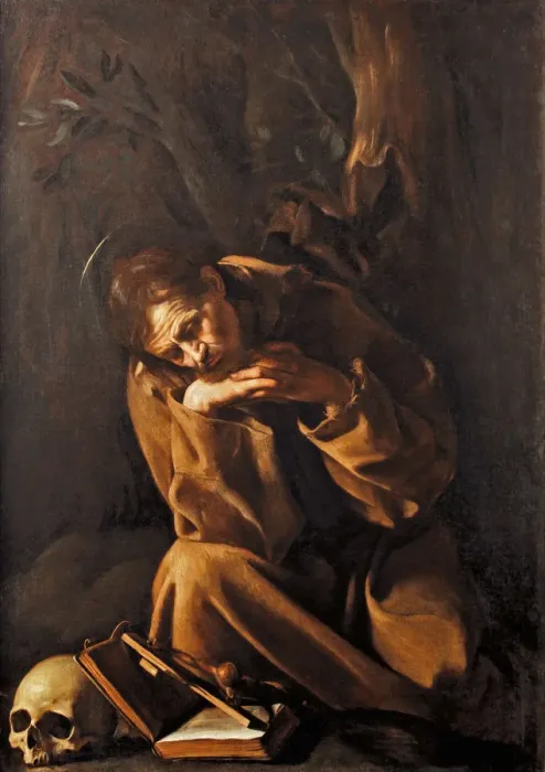 Framed Print : Saint Francis in Meditation, 1606 Framed Print : Saint Francis in Meditation, 1606