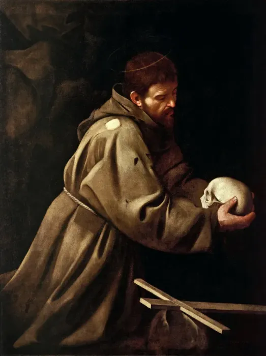 Framed Print : Saint Francis in Meditation, c1608-1610 Framed Print : Saint Francis in Meditation, c1608-1610