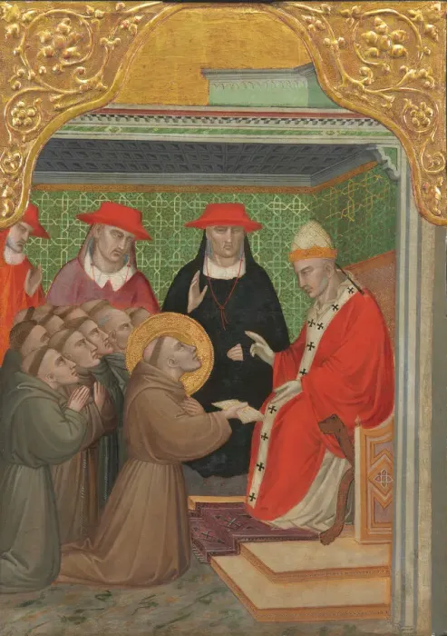 Framed Print : Saint Francis before the Pope (The Approva of the Franciscan Rule), 1390 / 1400. Creator: Spinello Aretino Framed Print : Saint Francis before the Pope (The Approva of the Franciscan Rule), 1390 / 1400. Creator: Spinello Aretino