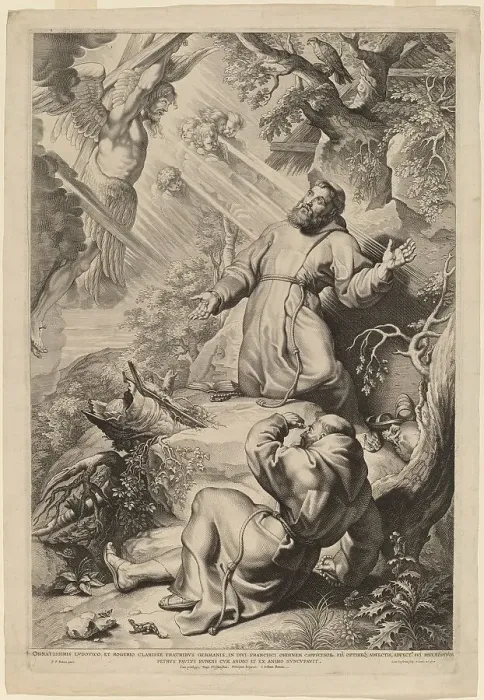 Framed Print : Saint Francis Receiving the Stigmata, 1620. Creator: Lucas Vorsterman Framed Print : Saint Francis Receiving the Stigmata, 1620. Creator: Lucas Vorsterman