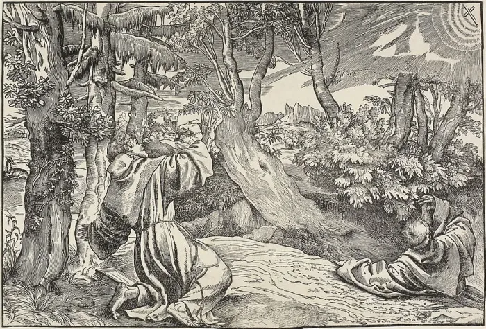 Framed Print : Saint Francis Receiving the Stigmata, 1535 / 45. Creator: Nicolo Boldrini Framed Print : Saint Francis Receiving the Stigmata, 1535 / 45. Creator: Nicolo Boldrini