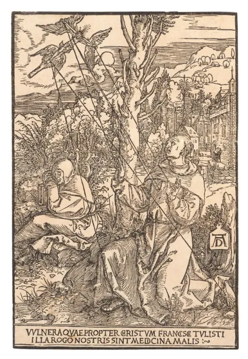 Framed Print : Saint Francis Receiving the Stigmata, c. 1505. Creator: Dürer, Albrecht (1471-1528) Framed Print : Saint Francis Receiving the Stigmata, c. 1505. Creator: Dürer, Albrecht (1471-1528)