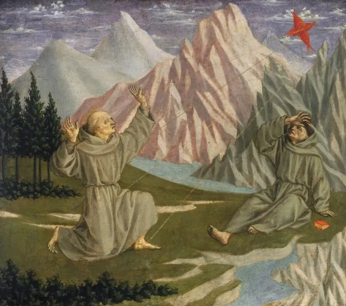 Framed Print : Saint Francis Receiving the Stigmata, c. 1445 / 1450. Creator: Domenico Veneziano Framed Print : Saint Francis Receiving the Stigmata, c. 1445 / 1450. Creator: Domenico Veneziano